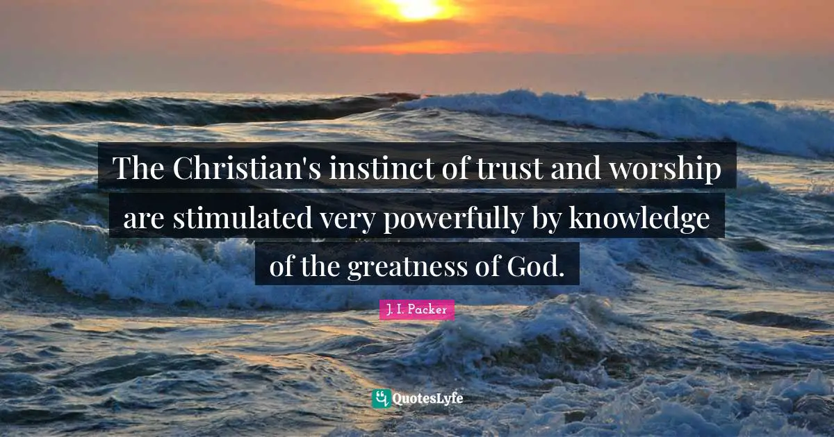 The Christian's instinct of trust and worship are stimulated very powerfully by knowledge of the greatness of God.