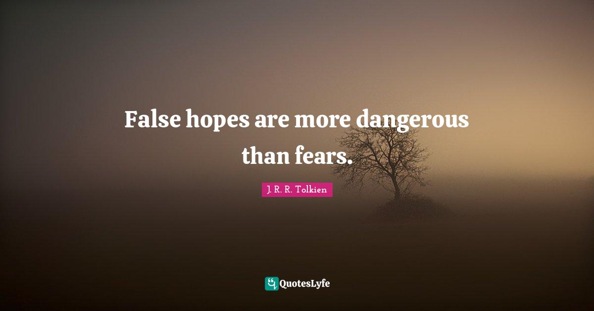 False hopes are more dangerous than fears.