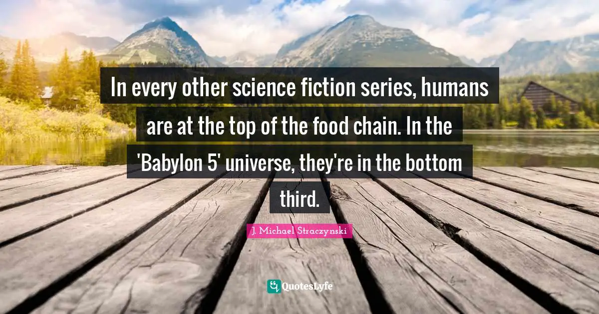 In every other science fiction series, humans are at the top of the food chain. In the 'Babylon 5' universe, they're in the bottom third.