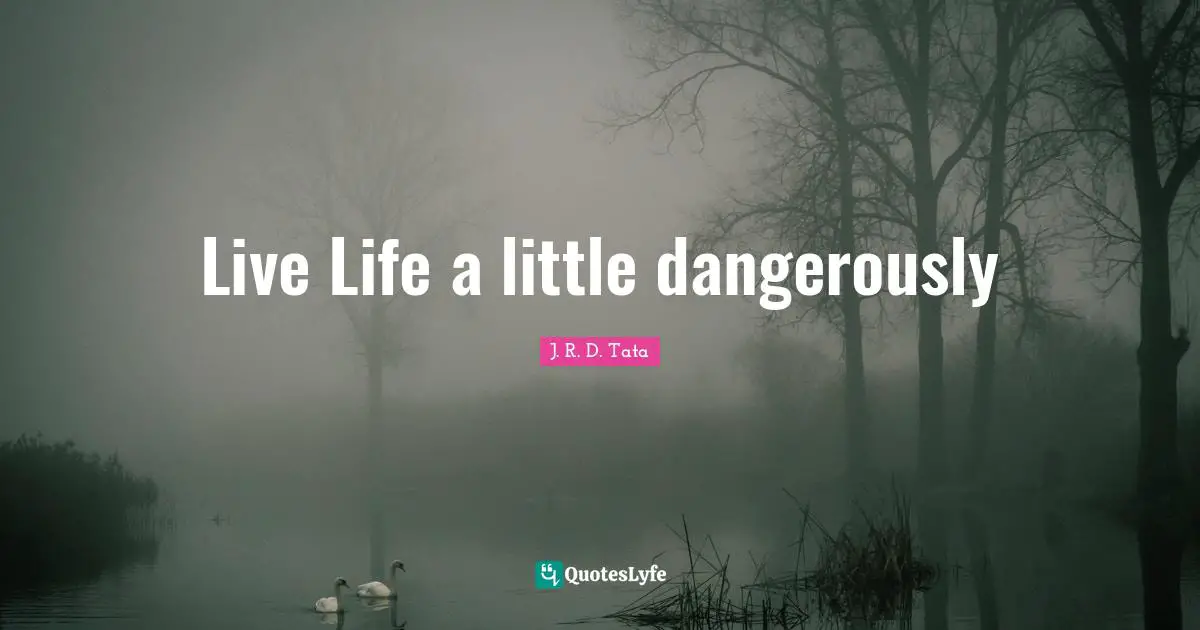 Live Life Quotes: "Live Life a little dangerously"