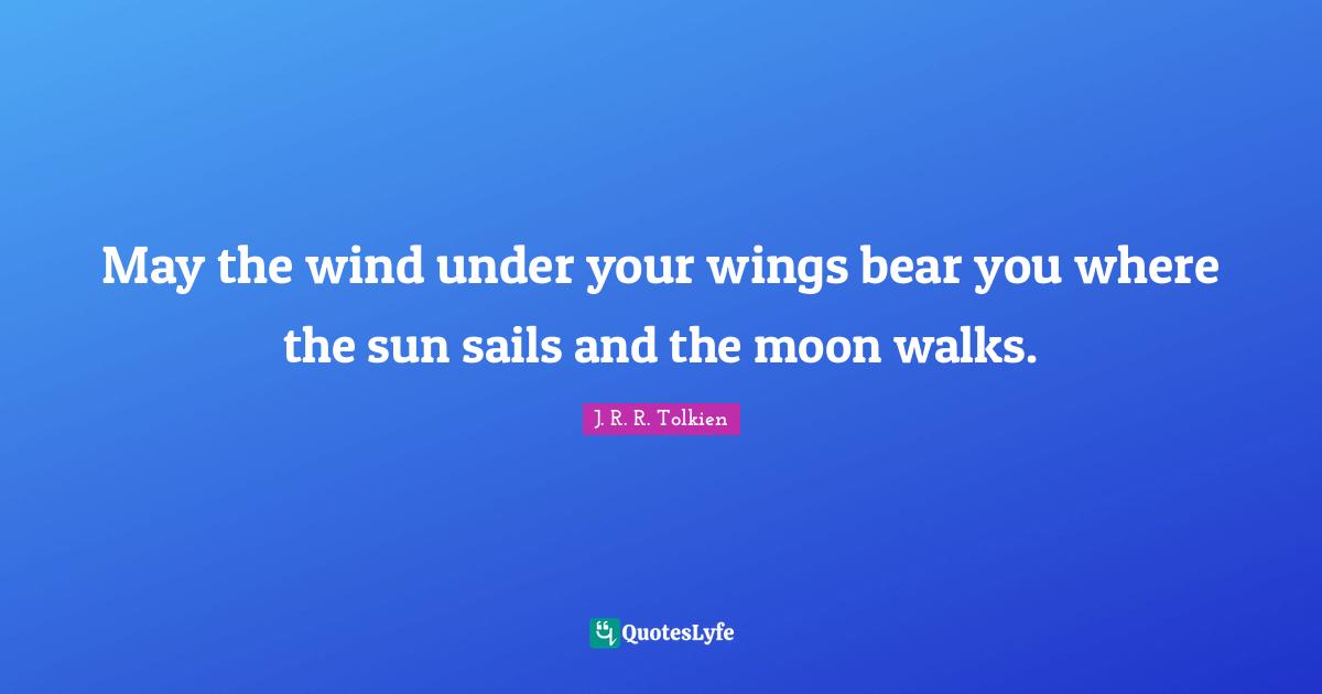 Moon Quotes: "May the wind under your wings bear you where the sun sails and the moon walks."