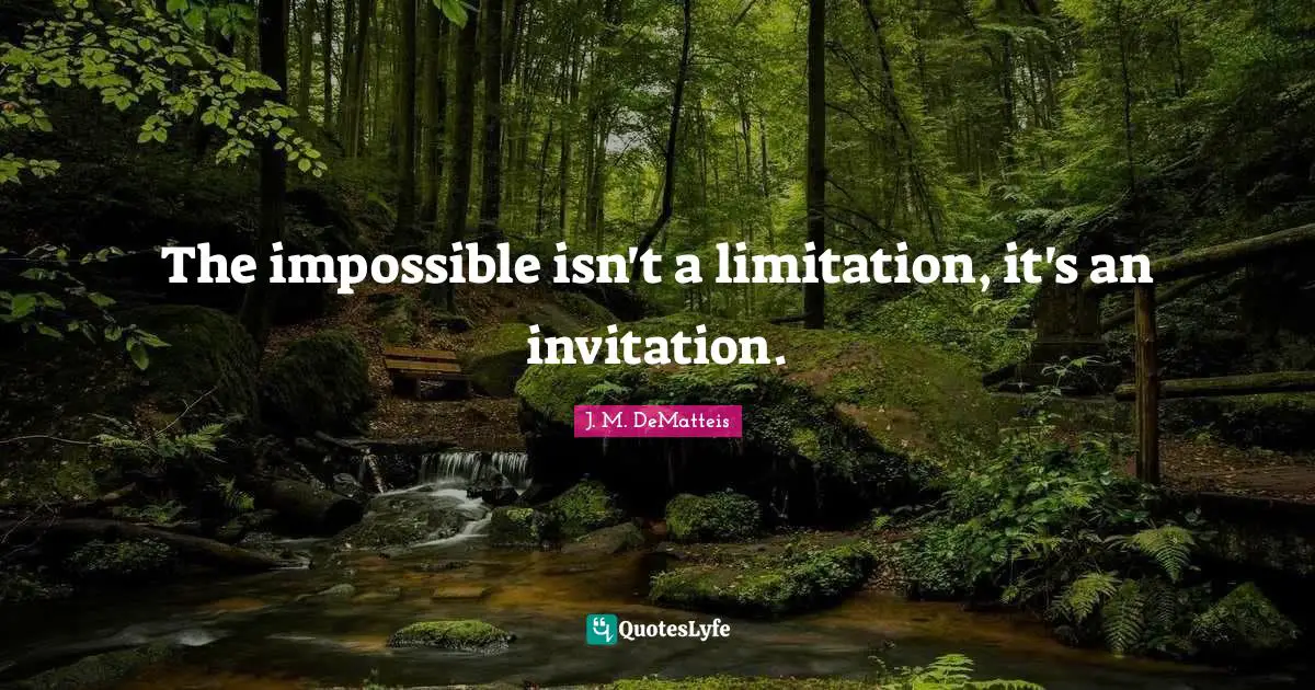The impossible isn't a limitation, it's an invitation.
