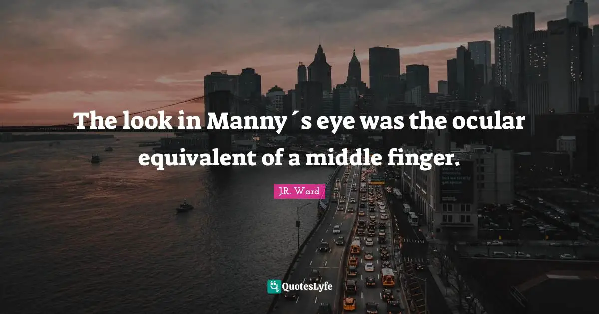 The look in Manny´s eye was the ocular equivalent of a middle finger.