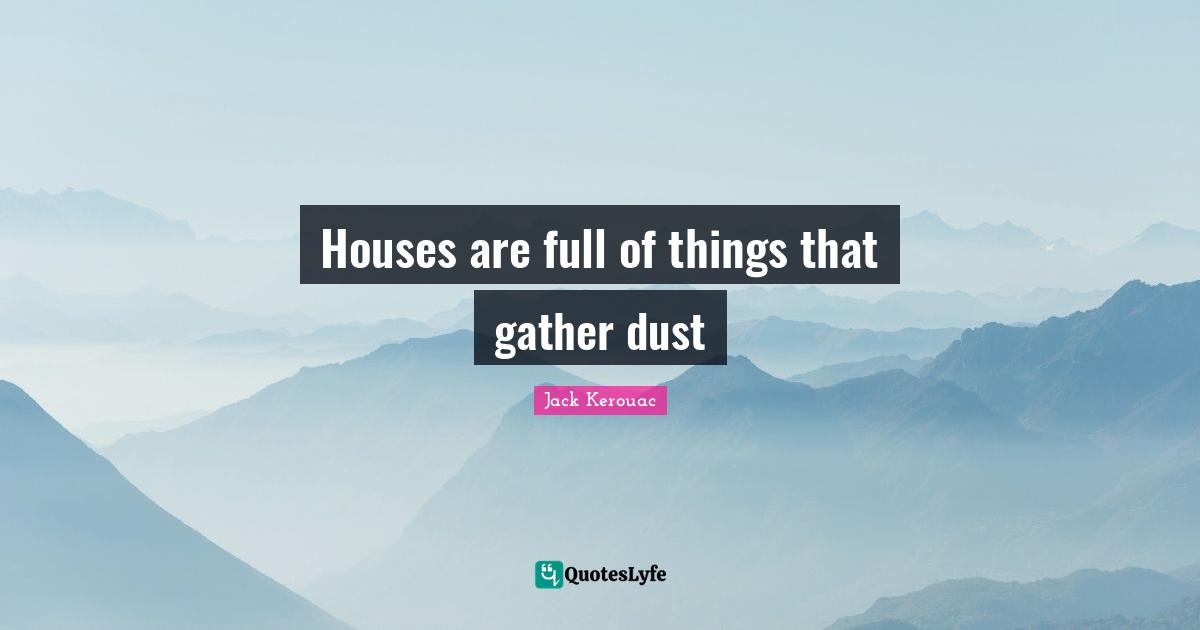 Houses are full of things that gather dust