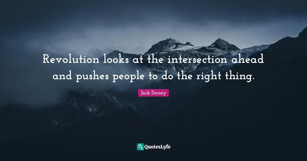 Revolution looks at the intersection ahead and pushes people to do the right thing.