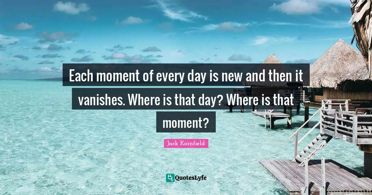 Each moment of every day is new and then it vanishes. Where is that day? Where is that moment?