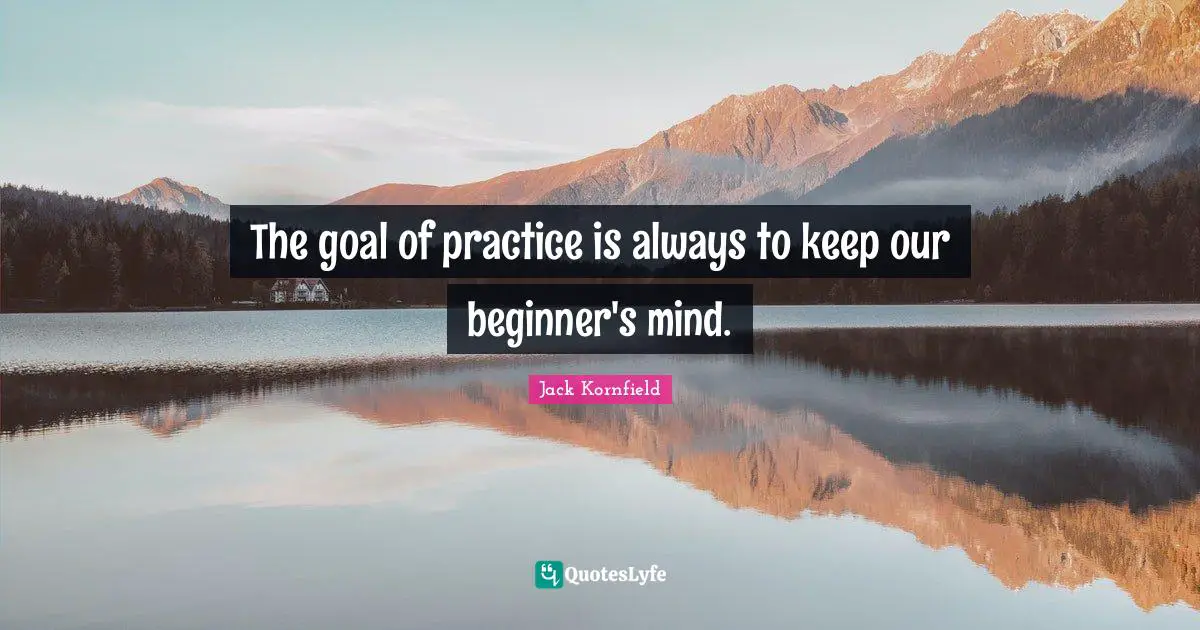 The goal of practice is always to keep our beginner's mind.