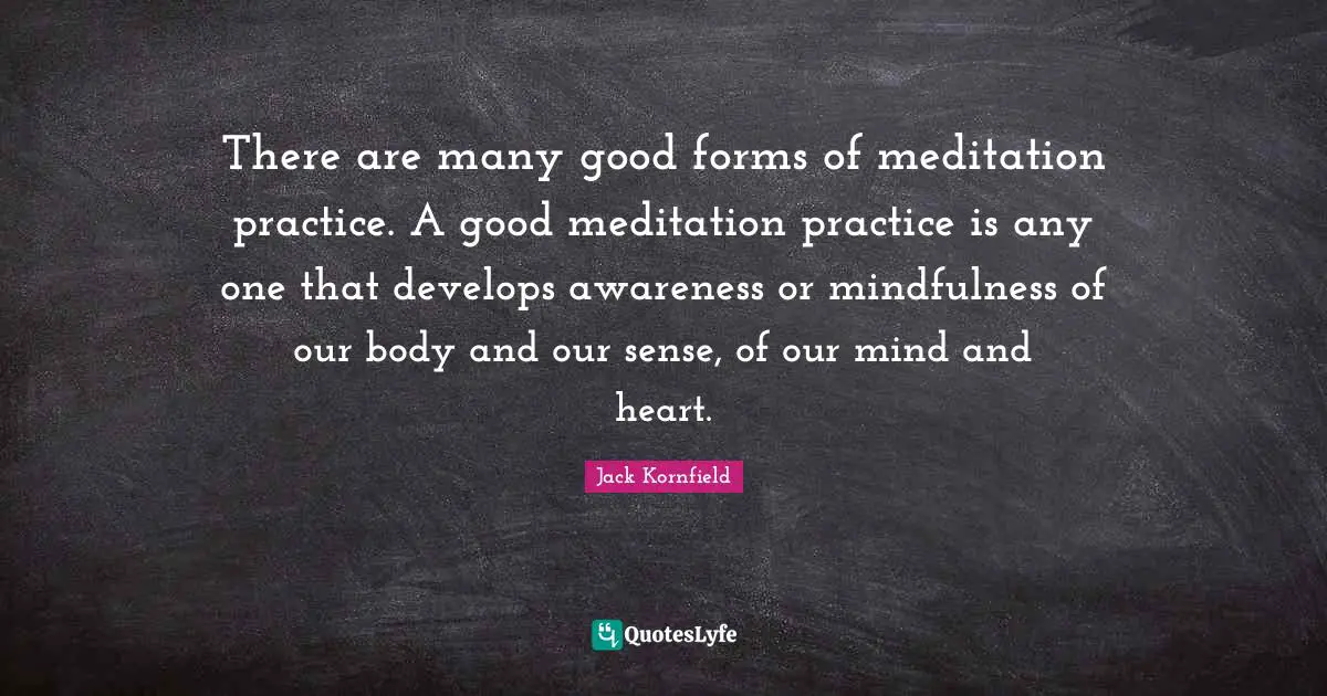 There are many good forms of meditation practice. A good meditation practice is any one that develops awareness or mindfulness of our body and our sense, of our mind and heart.