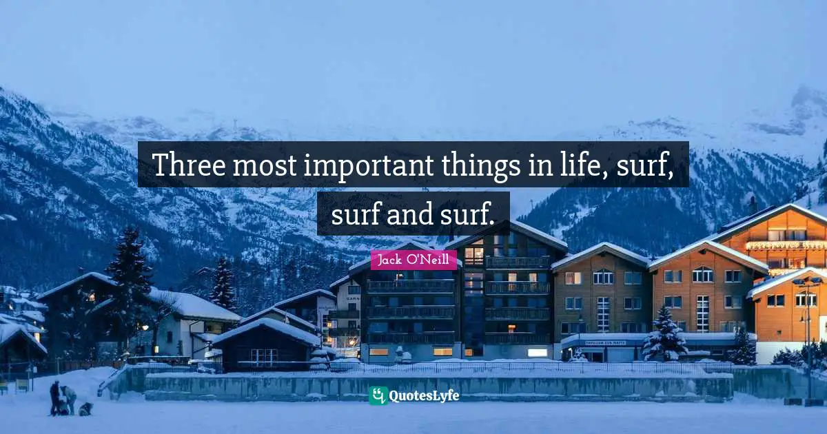 Surfing Quotes: "Three most important things in life, surf, surf and surf."