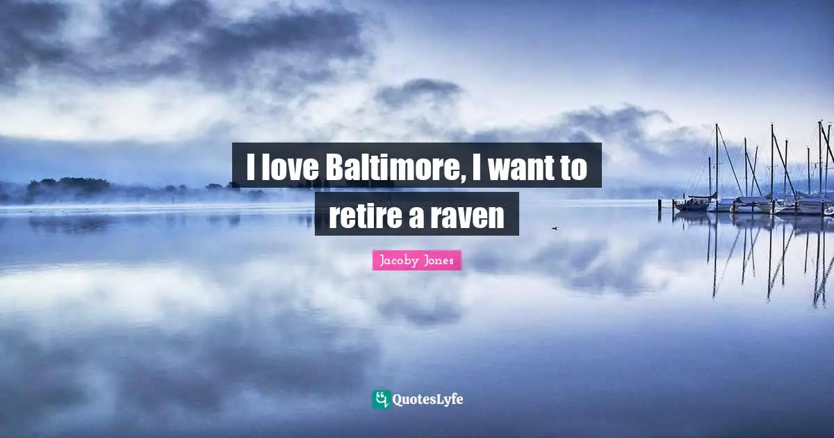 I love Baltimore, I want to retire a raven