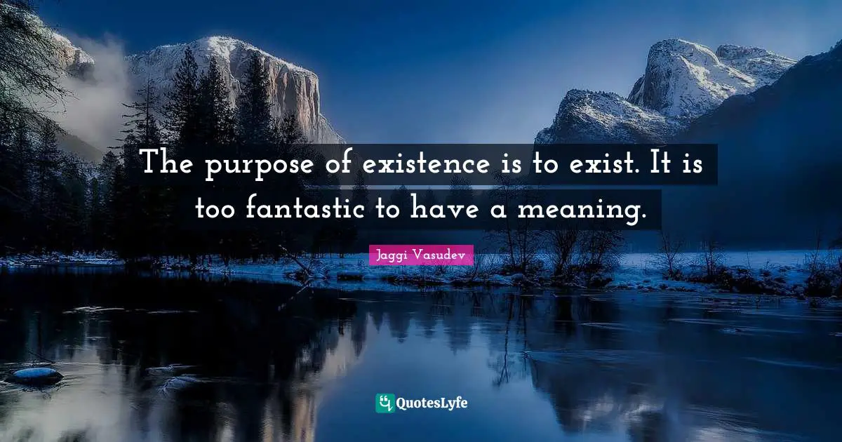 The purpose of existence is to exist. It is too fantastic to have a meaning.