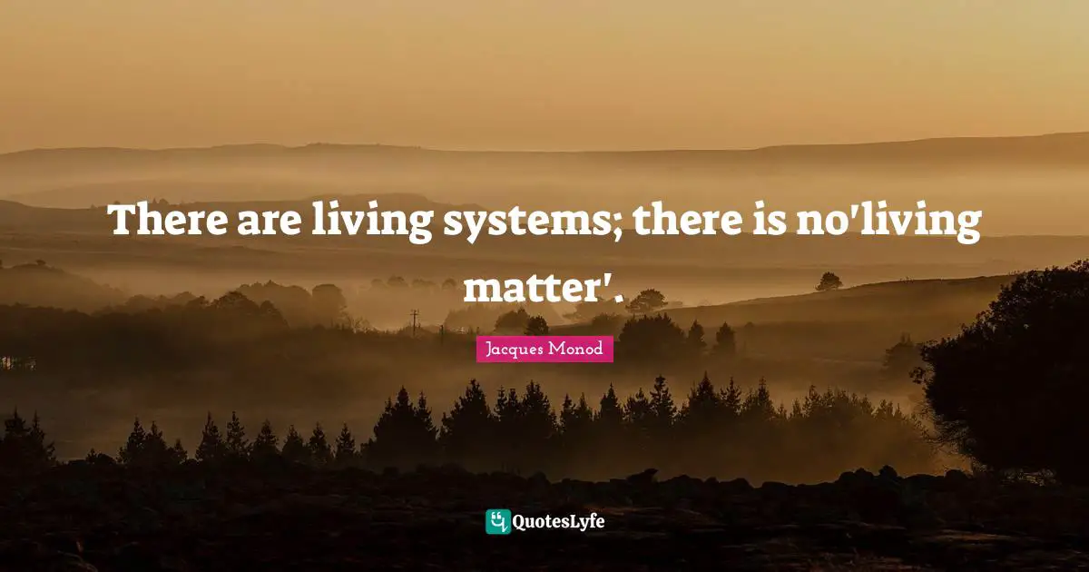 There are living systems; there is no'living matter'.