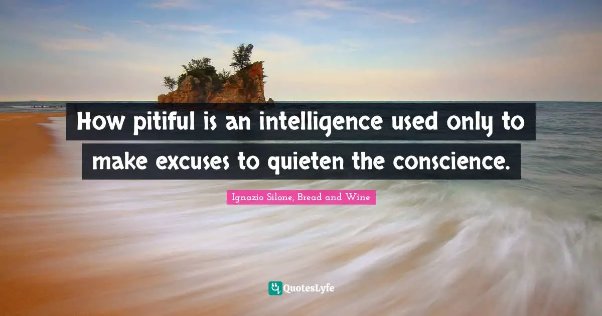 How pitiful is an intelligence used only to make excuses to quieten the conscience.