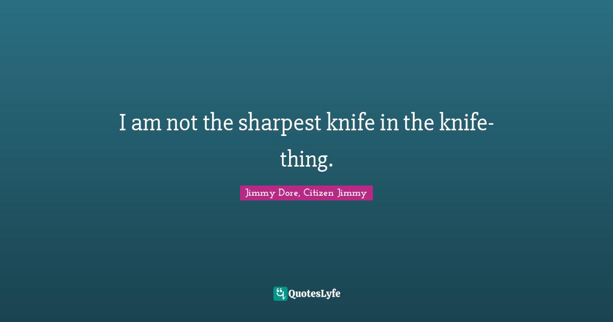 I am not the sharpest knife in the knife-thing.
