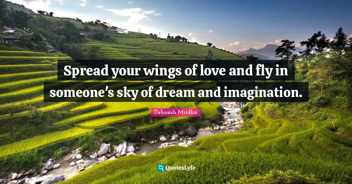 Spread your wings of love and fly in someone's sky of dream and imagination.