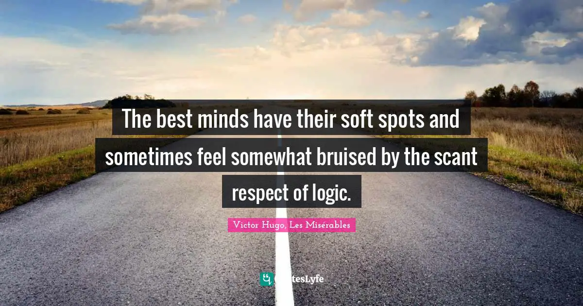 The best minds have their soft spots and sometimes feel somewhat bruised by the scant respect of logic.