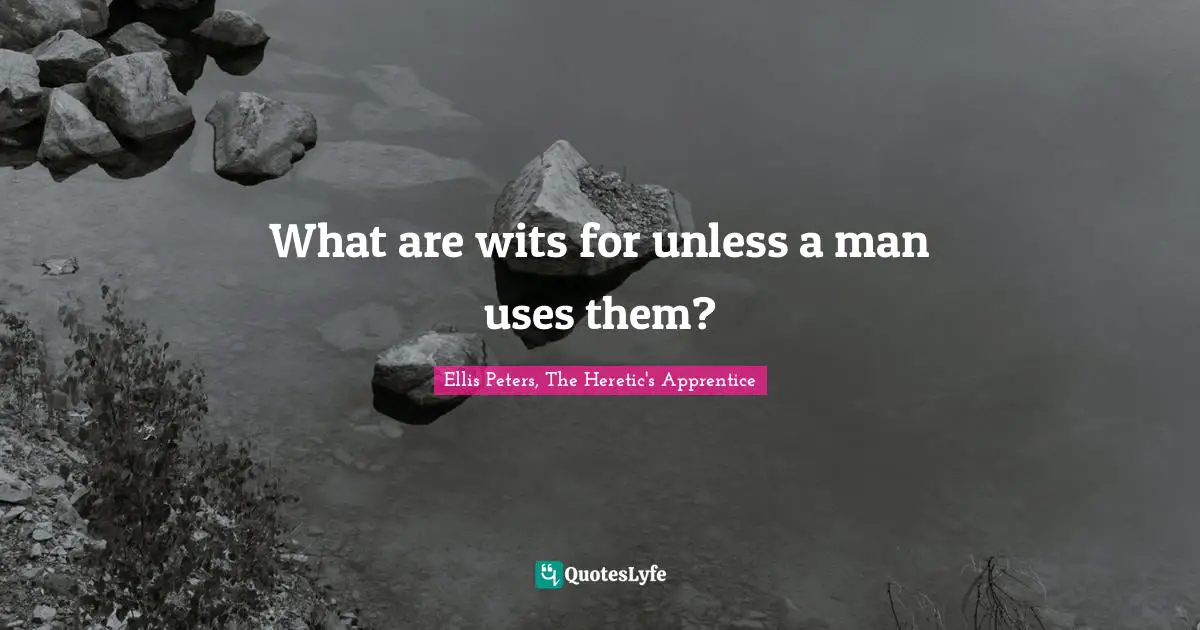 Wits Quotes: "What are wits for unless a man uses them?"
