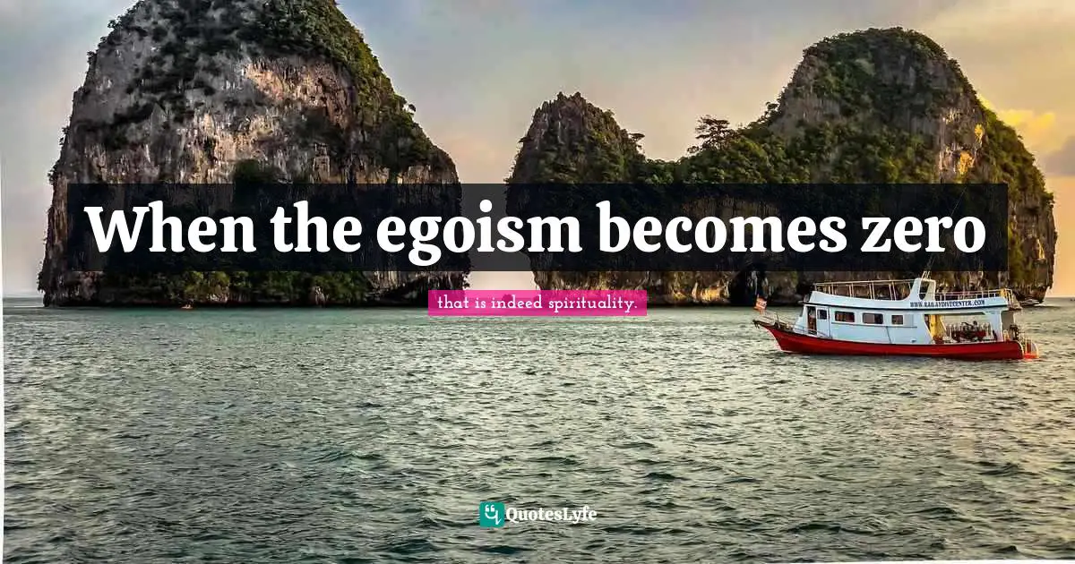 When the egoism becomes zero