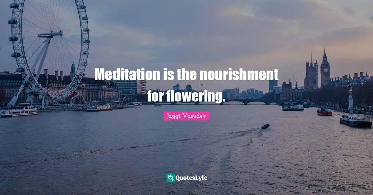 Meditation is the nourishment for flowering.