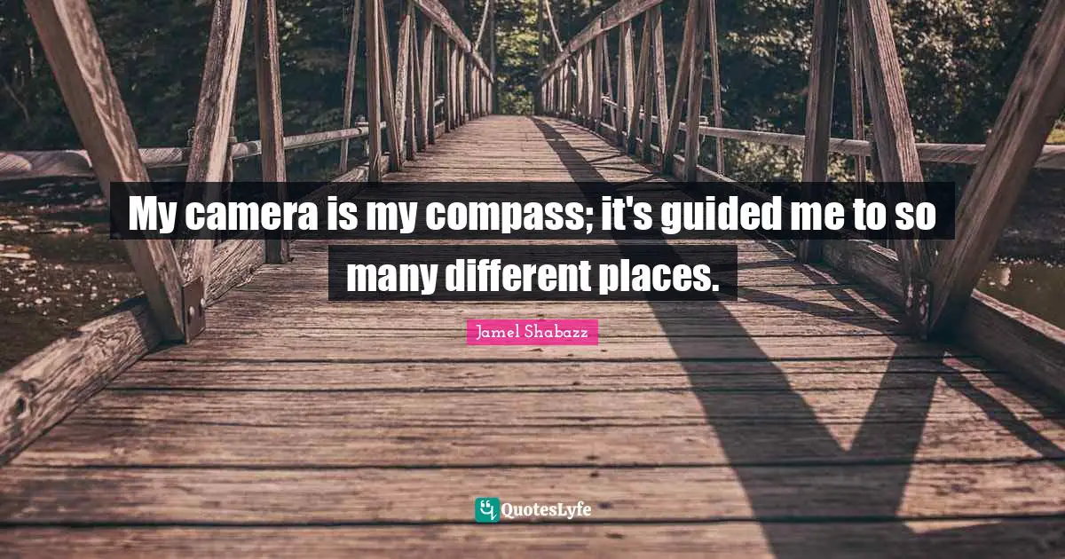 My camera is my compass; it's guided me to so many different places.