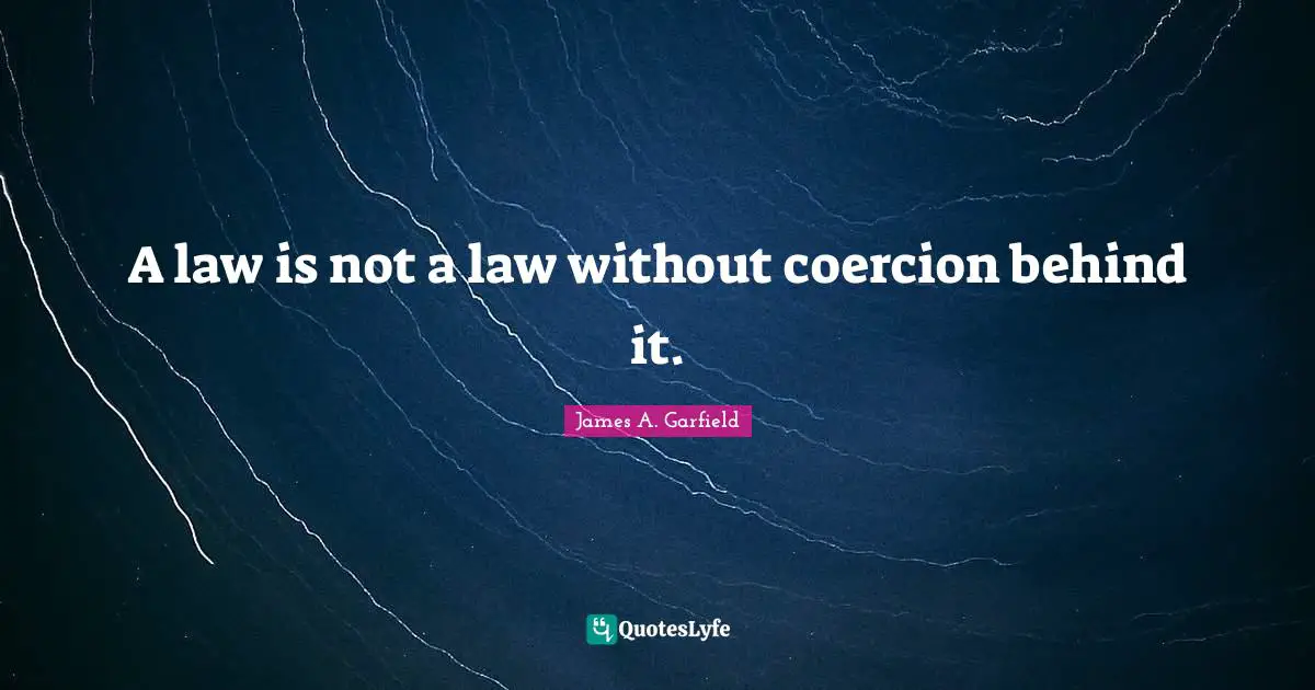 A law is not a law without coercion behind it.