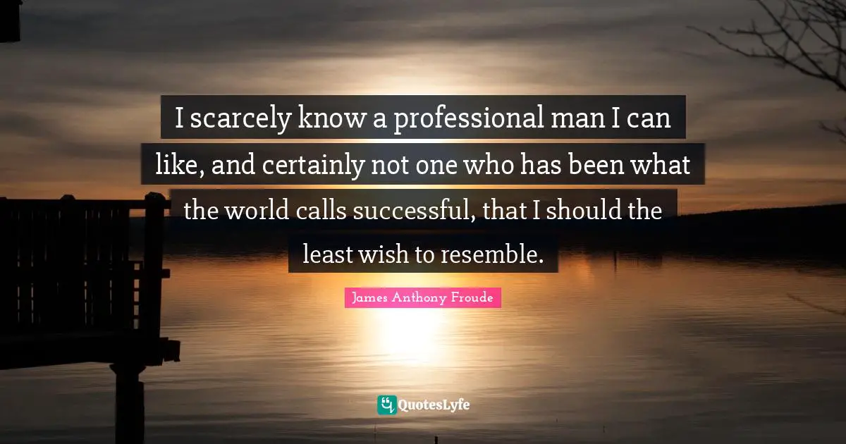 I scarcely know a professional man I can like, and certainly not one who has been what the world calls successful, that I should the least wish to resemble.