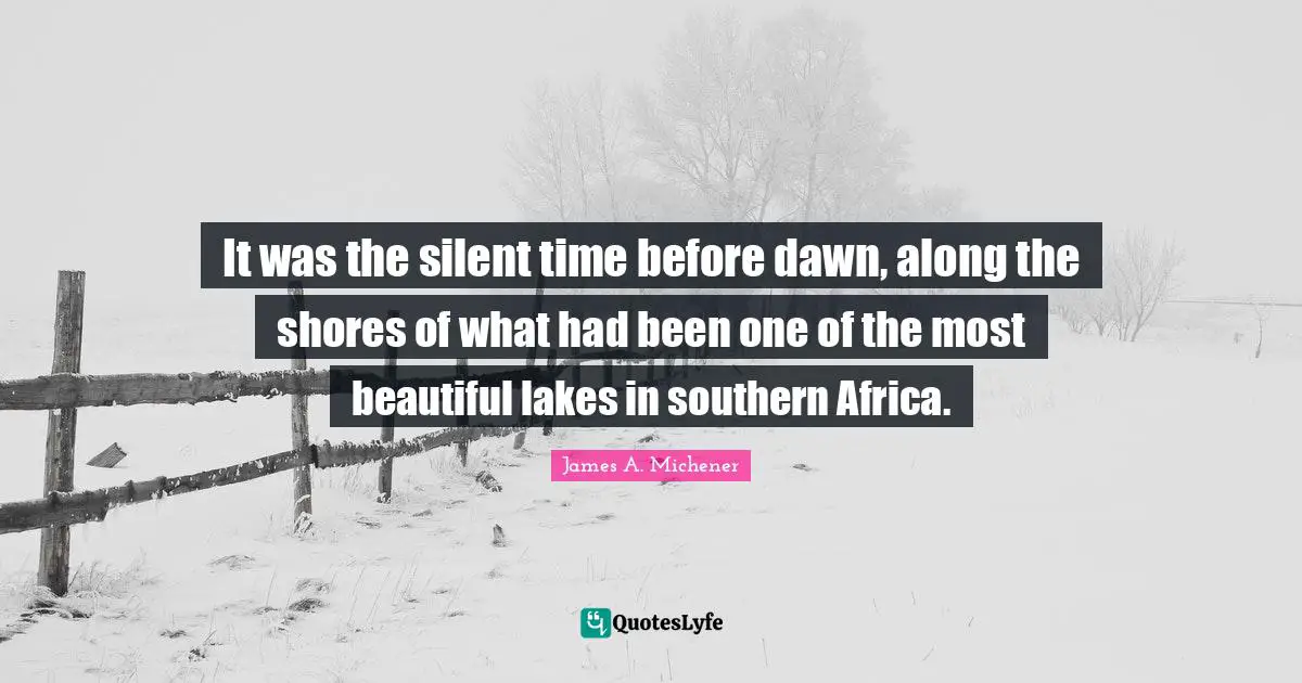 It was the silent time before dawn, along the shores of what had been one of the most beautiful lakes in southern Africa.