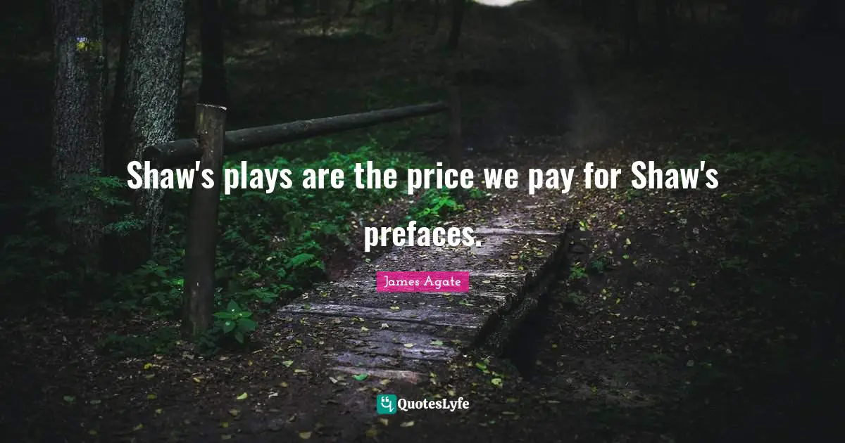 Shaw's plays are the price we pay for Shaw's prefaces.