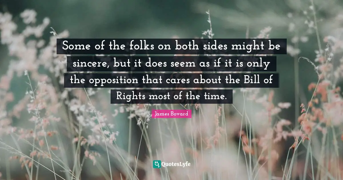 Some of the folks on both sides might be sincere, but it does seem as if it is only the opposition that cares about the Bill of Rights most of the time.