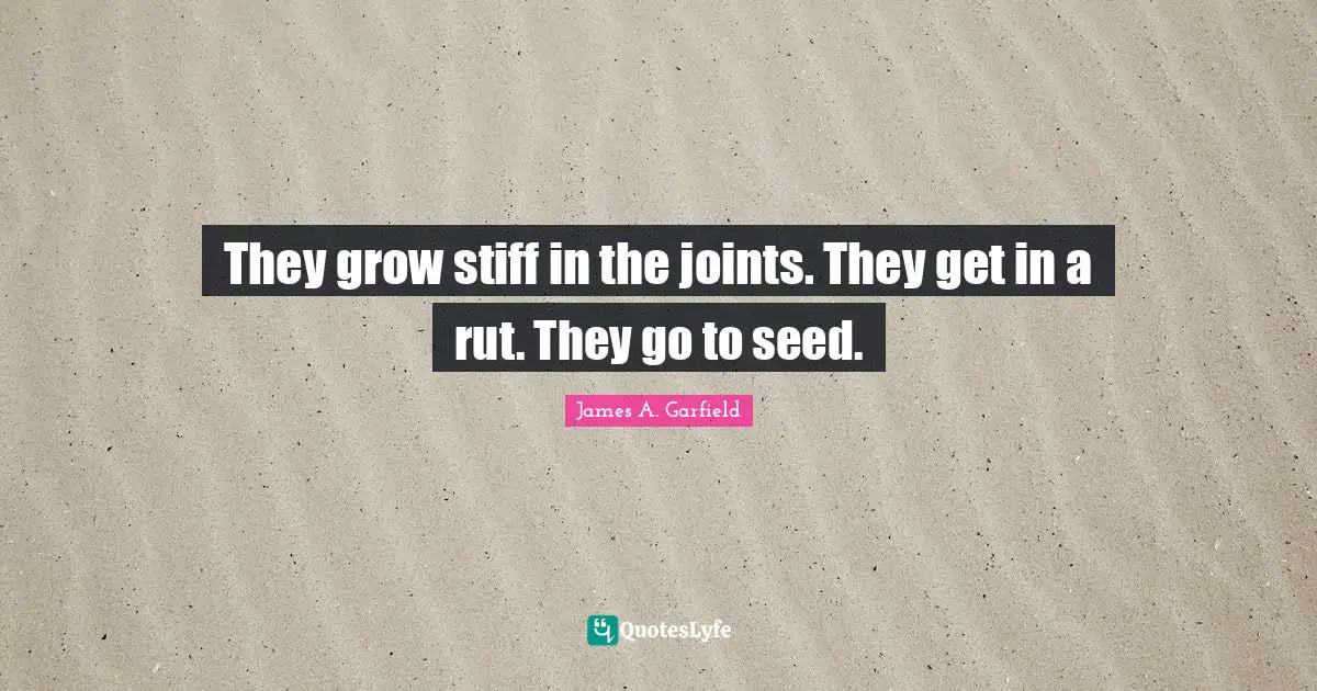 They grow stiff in the joints. They get in a rut. They go to seed.