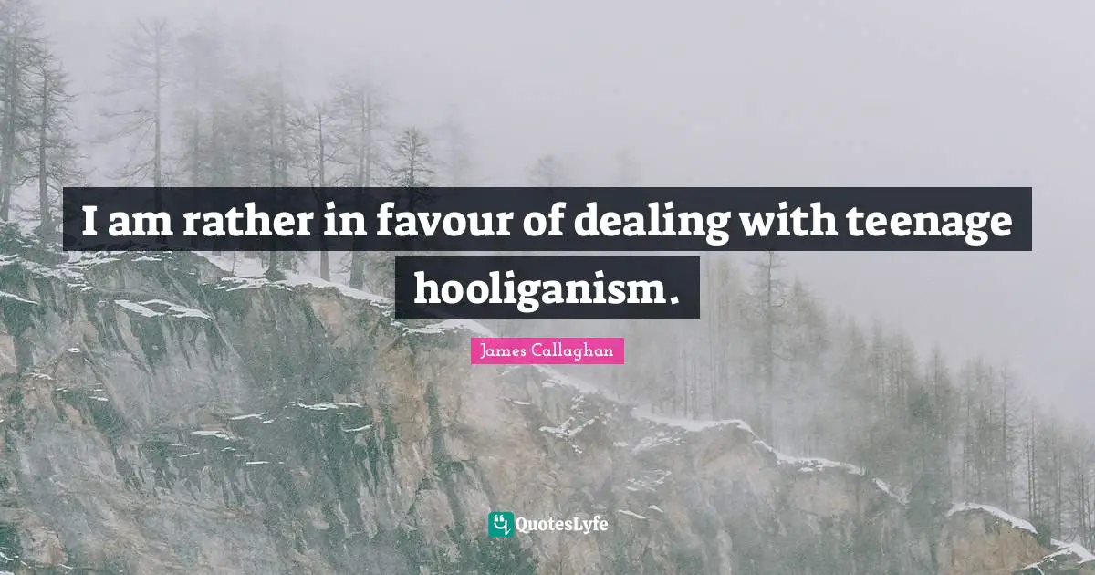 Favour Quotes: "I am rather in favour of dealing with teenage hooliganism."