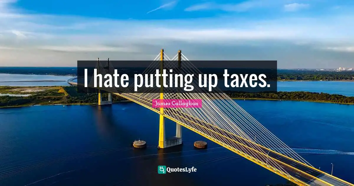I hate putting up taxes.