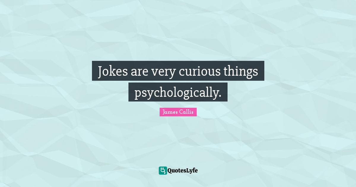 Jokes are very curious things psychologically.