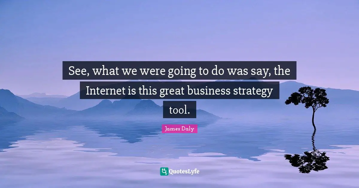 Great Business Quotes: "See, what we were going to do was say, the Internet is this great business strategy tool."