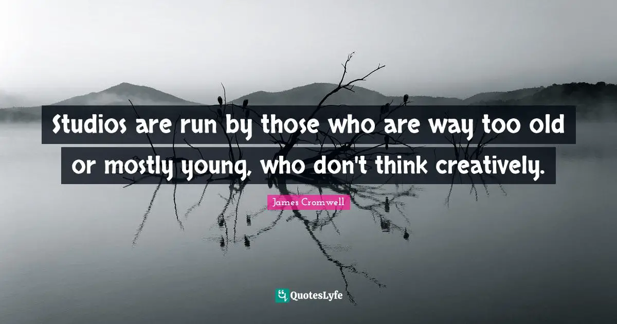 Studios are run by those who are way too old or mostly young, who don't think creatively.