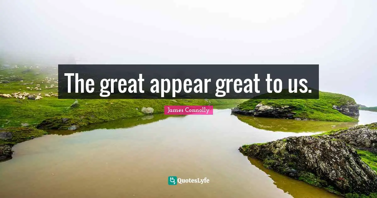James Connolly Quotes: "The great appear great to us."