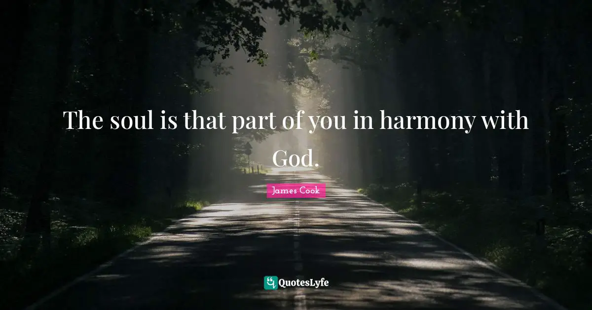 The soul is that part of you in harmony with God.
