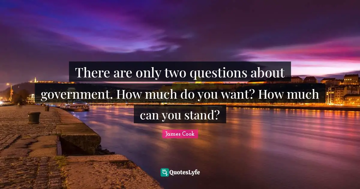 There are only two questions about government. How much do you want? How much can you stand?