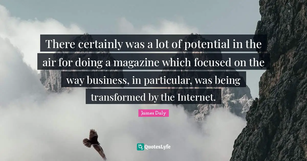 There certainly was a lot of potential in the air for doing a magazine which focused on the way business, in particular, was being transformed by the Internet.