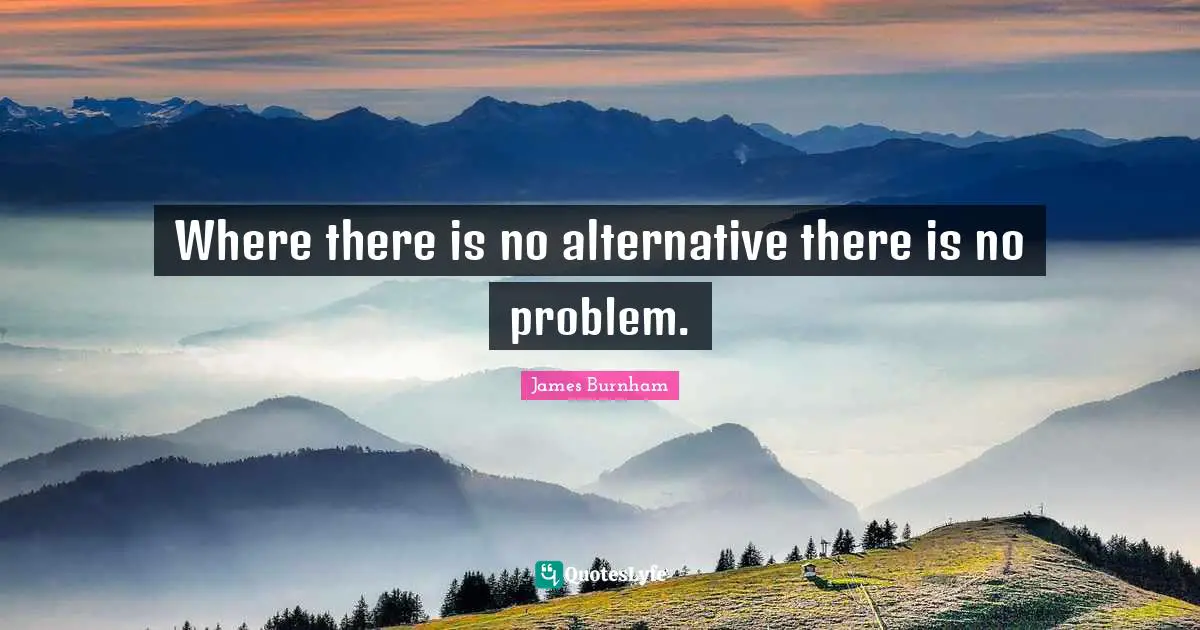 Where there is no alternative there is no problem.