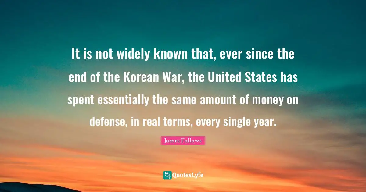 It is not widely known that, ever since the end of the Korean War, the United States has spent essentially the same amount of money on defense, in real terms, every single year.