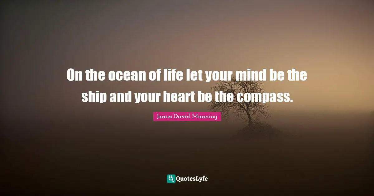 On the ocean of life let your mind be the ship and your heart be the compass.
