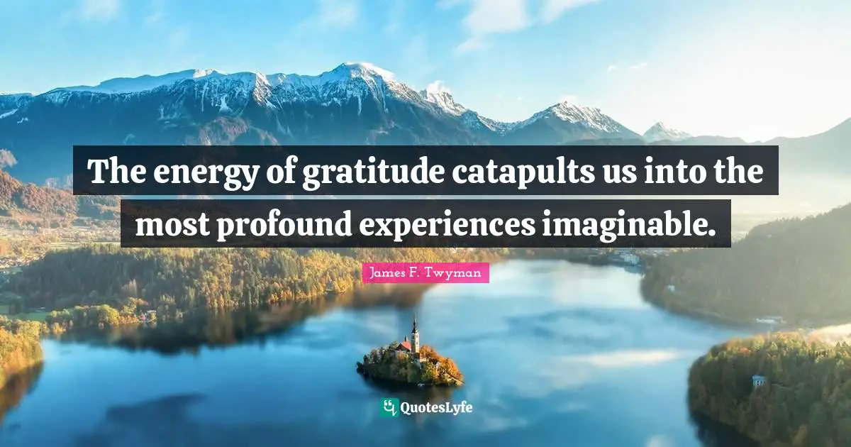 The energy of gratitude catapults us into the most profound experiences imaginable.