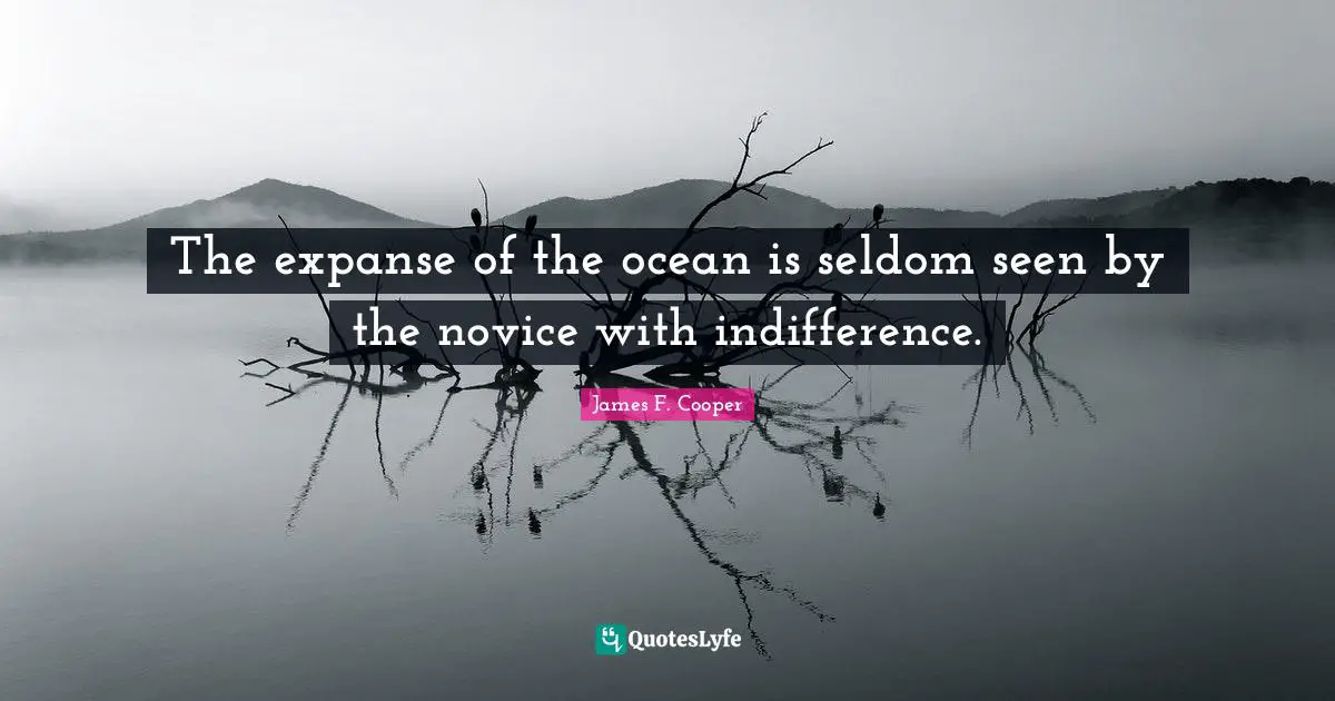 James F. Cooper Quotes: "The expanse of the ocean is seldom seen by the novice with indifference."