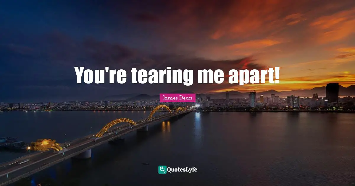 James  Dean Quotes: "You're tearing me apart!"