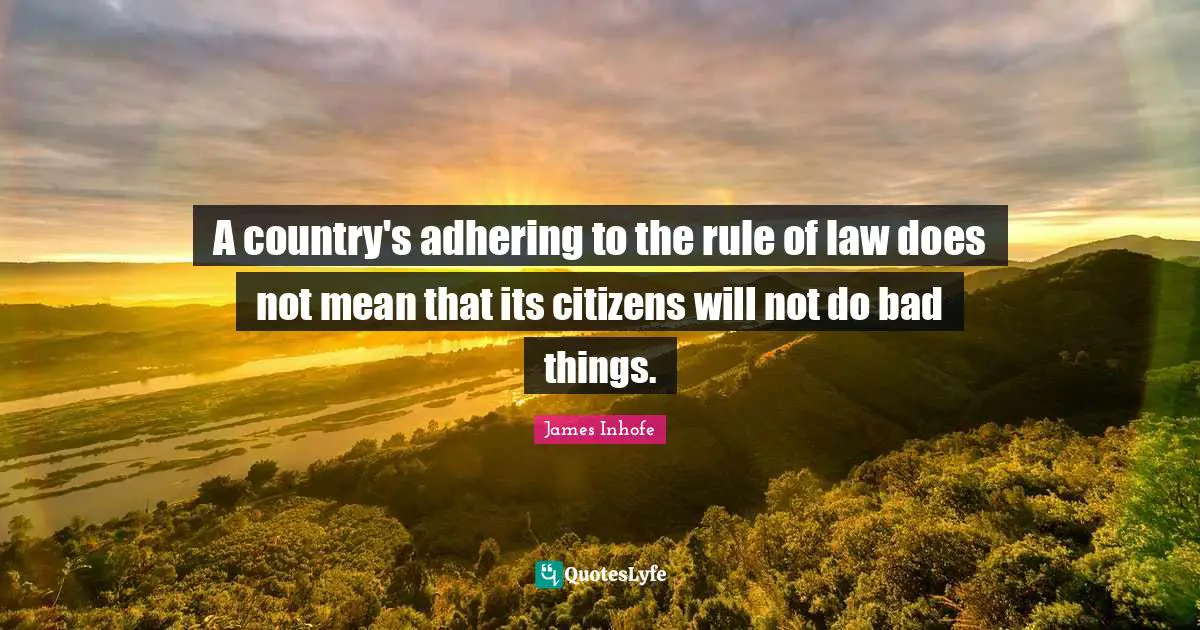 A country's adhering to the rule of law does not mean that its citizens will not do bad things.
