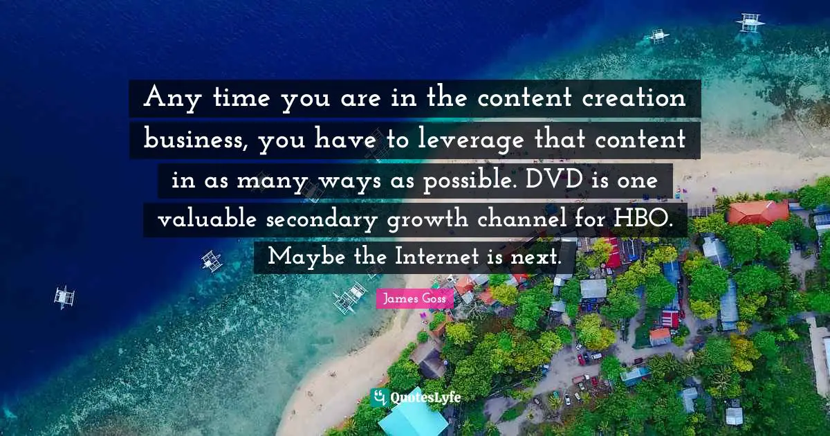 Any time you are in the content creation business, you have to leverage that content in as many ways as possible. DVD is one valuable secondary growth channel for HBO. Maybe the Internet is next.