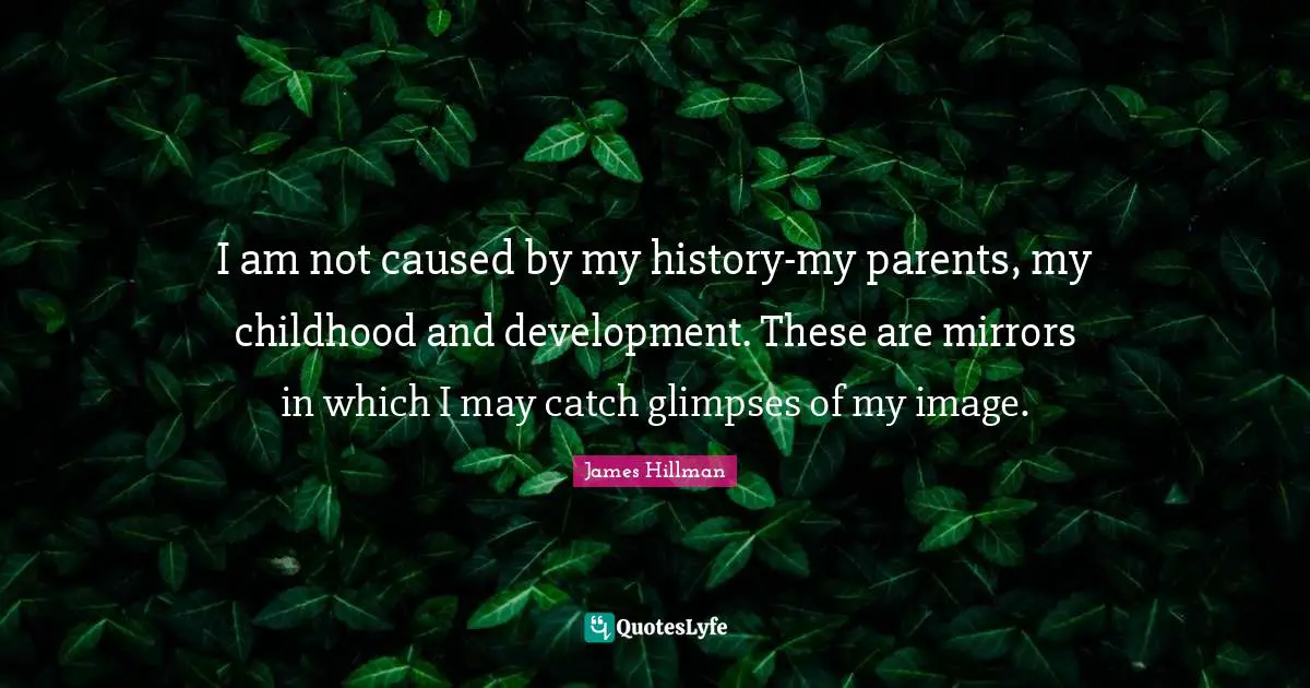 I am not caused by my history-my parents, my childhood and development. These are mirrors in which I may catch glimpses of my image.