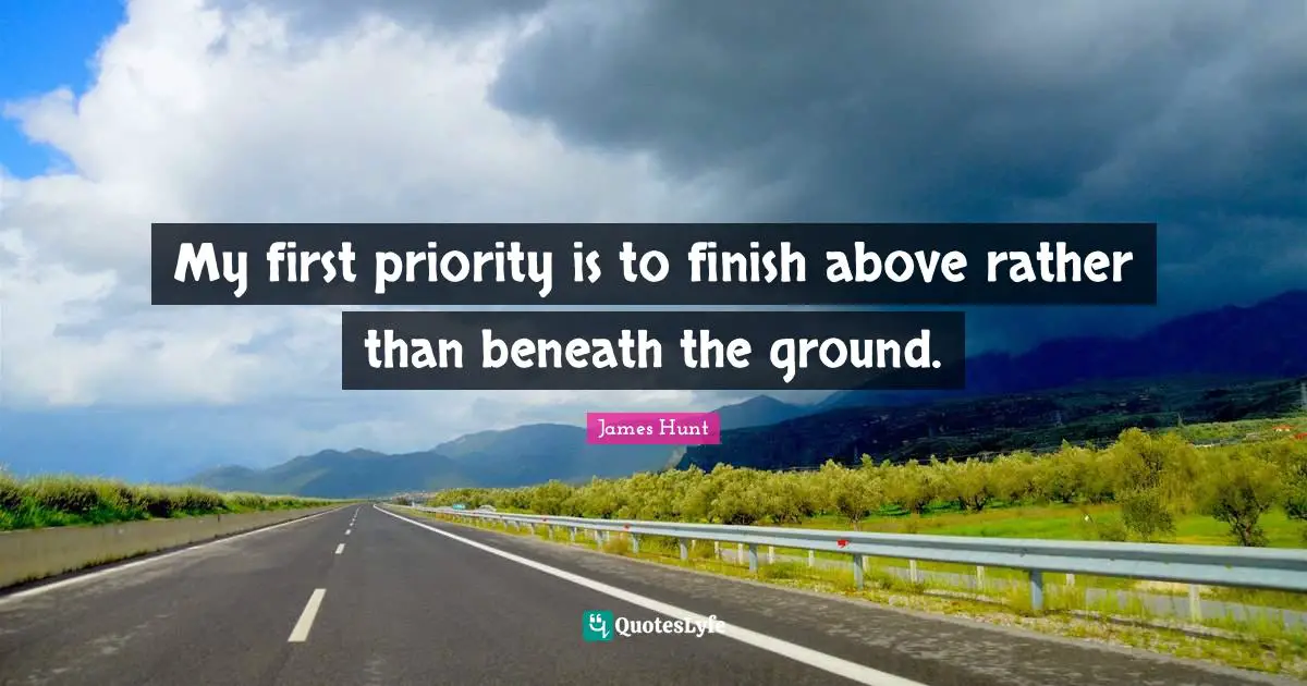 My first priority is to finish above rather than beneath the ground.