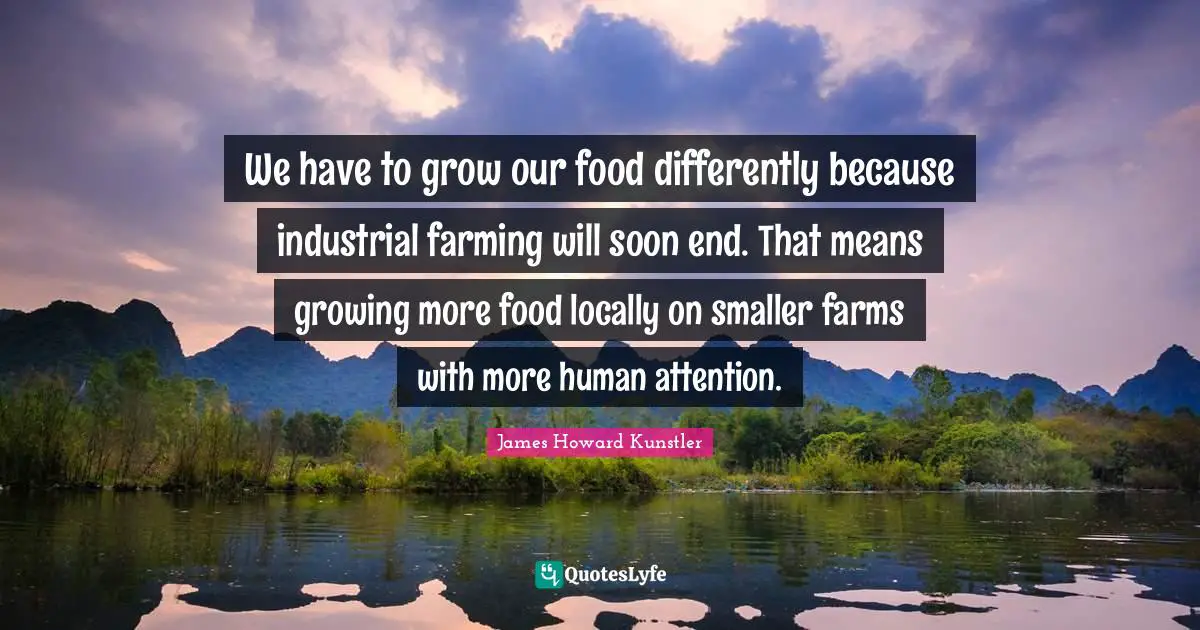 We have to grow our food differently because industrial farming will soon end. That means growing more food locally on smaller farms with more human attention.